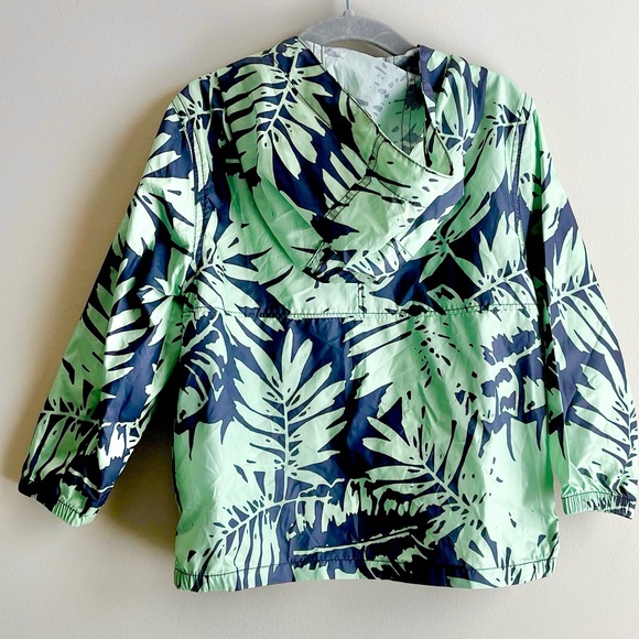 GAP Jungle Forest Tropical Rainforest Leaf Print Lightweight Windbreaker - Picture 3 of 4